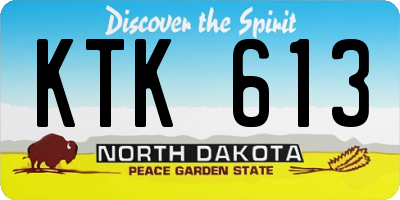 ND license plate KTK613