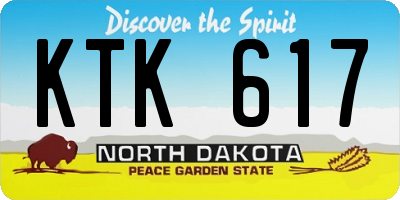 ND license plate KTK617