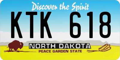 ND license plate KTK618