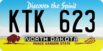ND license plate KTK623