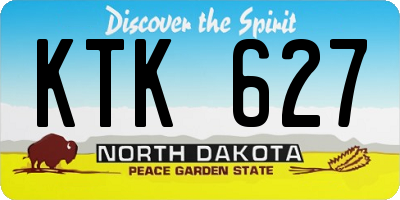 ND license plate KTK627