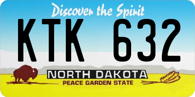 ND license plate KTK632