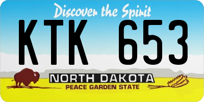 ND license plate KTK653