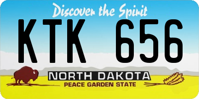 ND license plate KTK656