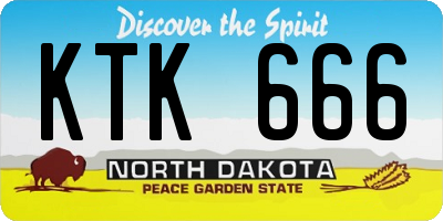 ND license plate KTK666
