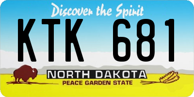 ND license plate KTK681