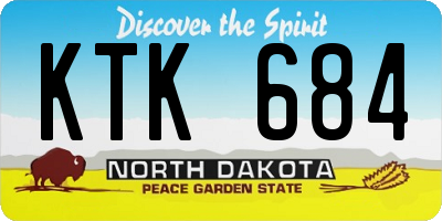 ND license plate KTK684