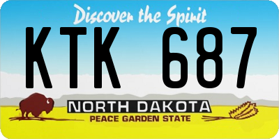 ND license plate KTK687