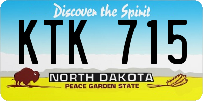 ND license plate KTK715