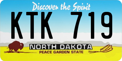 ND license plate KTK719