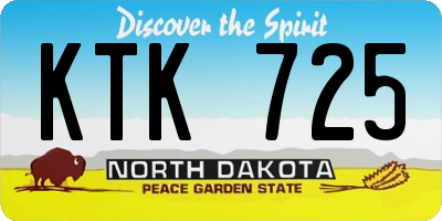 ND license plate KTK725