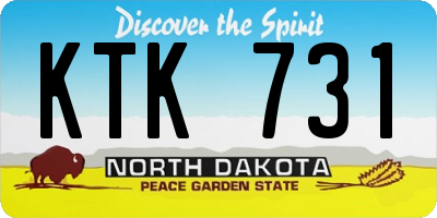 ND license plate KTK731