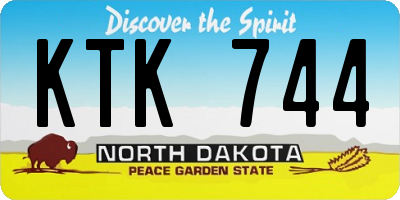 ND license plate KTK744