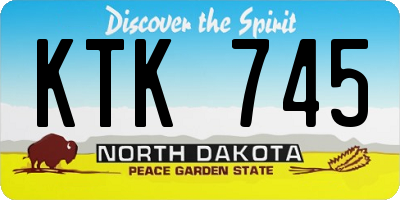 ND license plate KTK745
