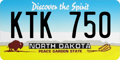 ND license plate KTK750