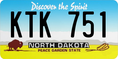 ND license plate KTK751