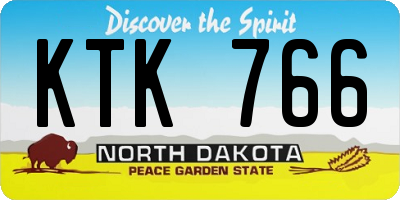 ND license plate KTK766