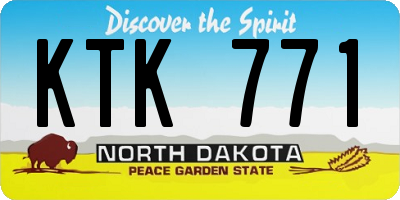 ND license plate KTK771