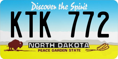 ND license plate KTK772