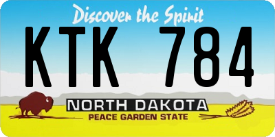 ND license plate KTK784