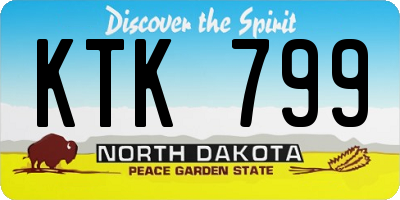 ND license plate KTK799