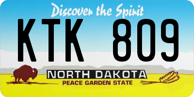 ND license plate KTK809