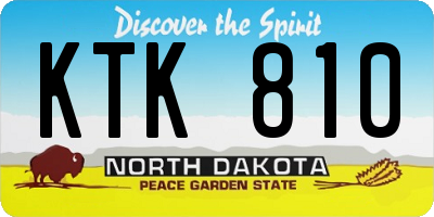 ND license plate KTK810