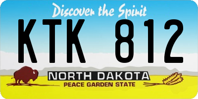 ND license plate KTK812