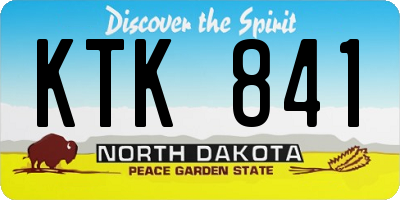 ND license plate KTK841