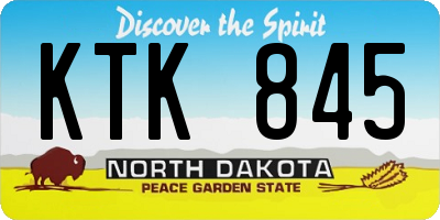 ND license plate KTK845