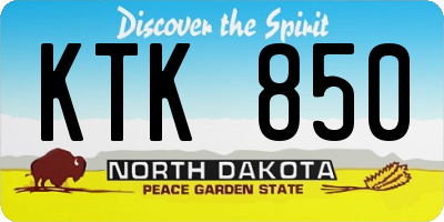 ND license plate KTK850