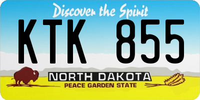 ND license plate KTK855
