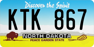 ND license plate KTK867