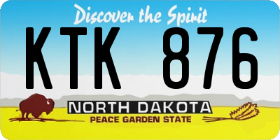 ND license plate KTK876