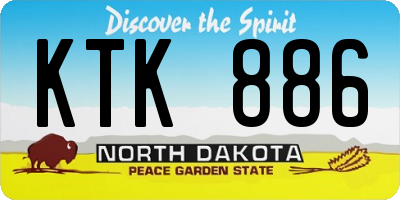 ND license plate KTK886