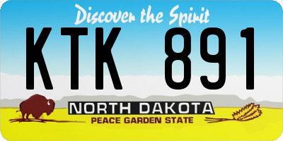 ND license plate KTK891