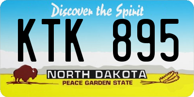 ND license plate KTK895