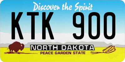 ND license plate KTK900
