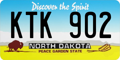 ND license plate KTK902