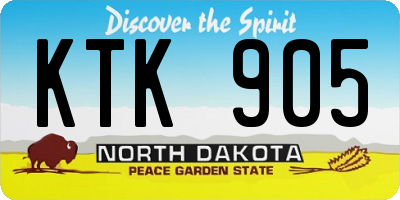 ND license plate KTK905