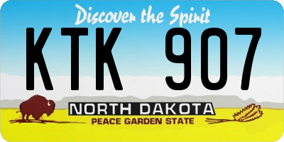 ND license plate KTK907