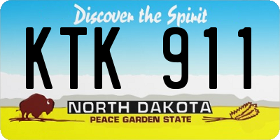 ND license plate KTK911