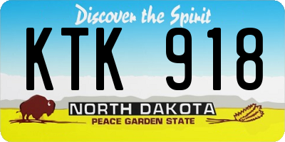 ND license plate KTK918