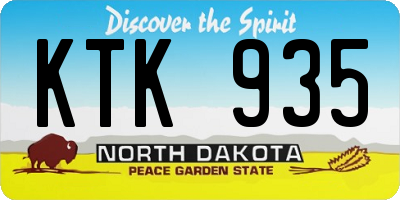 ND license plate KTK935