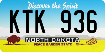 ND license plate KTK936