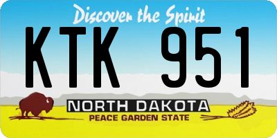 ND license plate KTK951