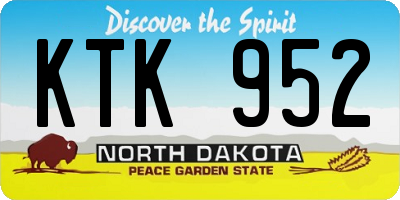 ND license plate KTK952