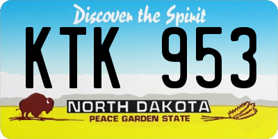 ND license plate KTK953