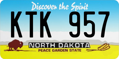 ND license plate KTK957