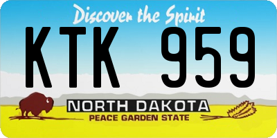 ND license plate KTK959